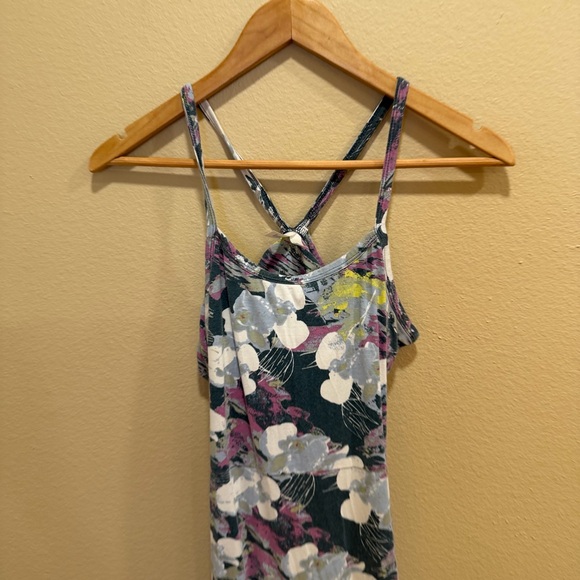 Pact Organic Cotton Blue Purple Printed Shelf Bra Maxi Dress Medium - Picture 10 of 12